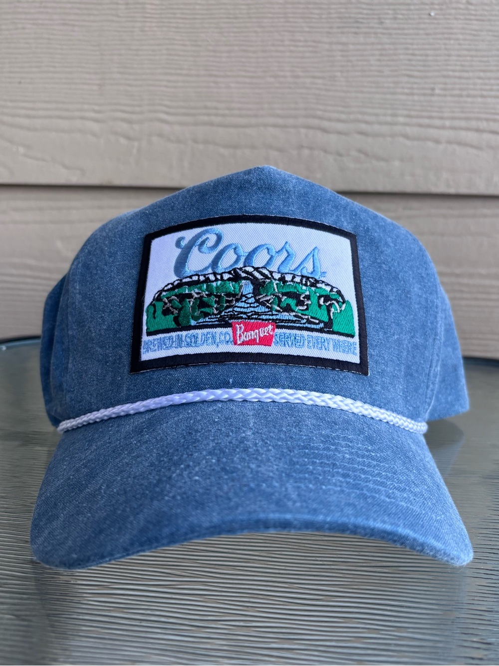 Coors Banquet Blue Cotton Rope-Detail Baseball Cap